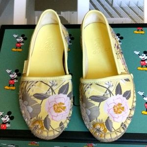 GUCCI Yellow Floral CANVAS
ESPADRILLES FLATS SHOES
